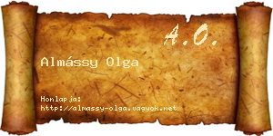 Almássy Olga névjegykártya